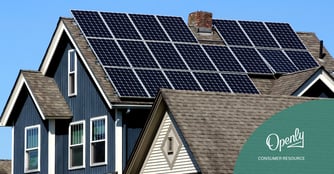 A photo of solar panels on the roof of a house