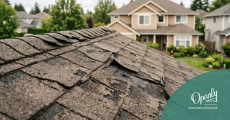 Close up shot of a roof in disrepair