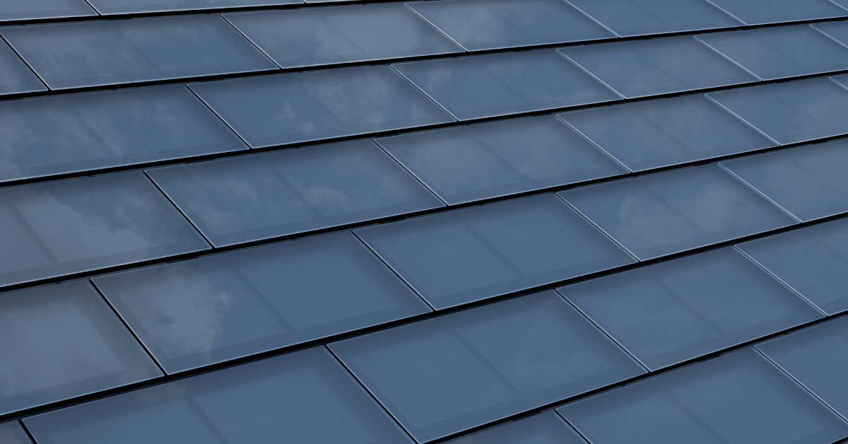 A close up image of solar shingles. 